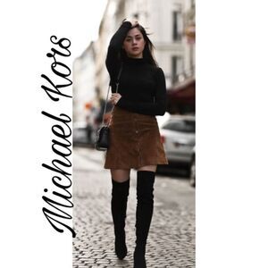 ✨3xHP✨MK Faux Suede Leather Brown Skirt✨